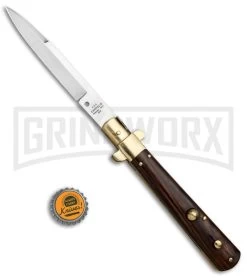 AGA Campolin 11" Frosolone Cocobolo/Brass Stiletto Automatic Knife - Bayonet 11 AGA Campolin 11" Frosolone Cocobolo/Brass Stiletto Automatic Knife - Bayonet -Professional Knife Discount Store AGA Frosolone Cocobolo Brass 11in Bayo BP 29293 jr bottlecap large