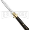 AGA Campolin 11" Frosolone Ebony/Brass Stiletto Automatic Knife - Bayonet 2 AGA Campolin 11" Frosolone Ebony/Brass Stiletto Automatic Knife - Bayonet -Professional Knife Discount Store AGA Frosolone Ebony Brass 11in Bayo BP 29295 jr large