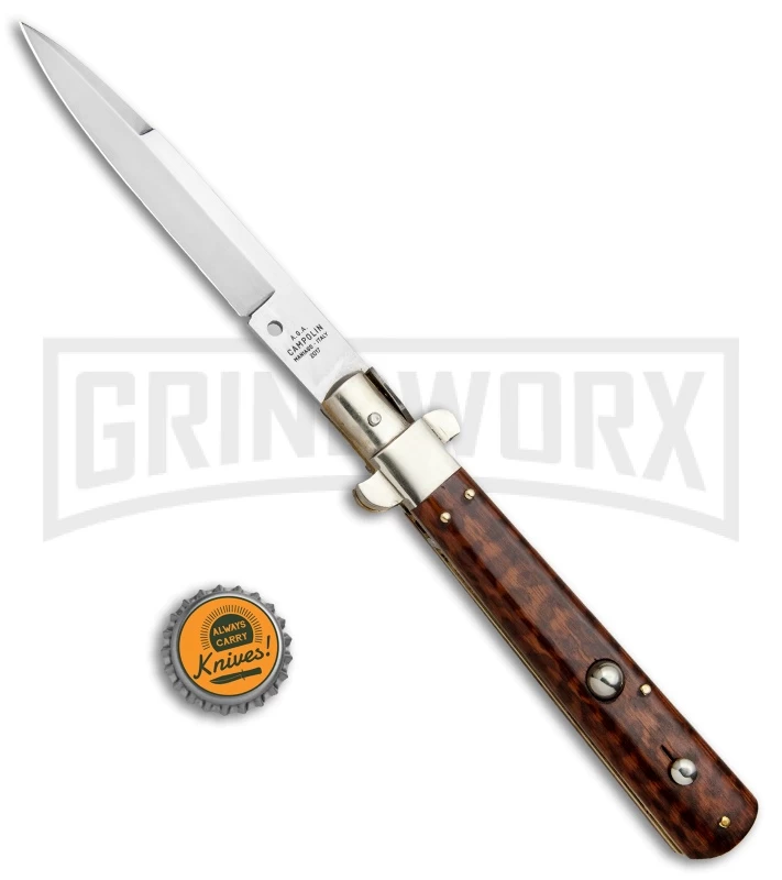AGA Campolin 11" Frosolone Snake Wood Stiletto Automatic Knife - Bayonet 7 AGA Campolin 11" Frosolone Snake Wood Stiletto Automatic Knife - Bayonet - Image 5