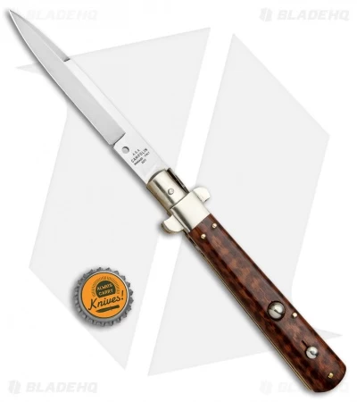 AGA Campolin 11" Frosolone Bayonet Stiletto Automatic Snake Wood (5" Satin) 7 AGA Campolin 11" Frosolone Bayonet Stiletto Automatic Snake Wood (5" Satin) - Image 5