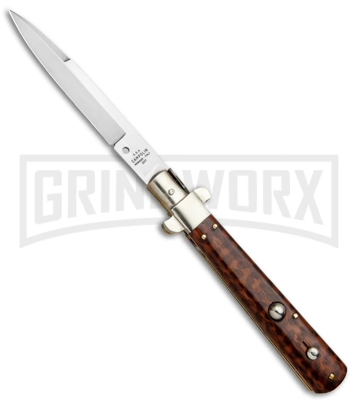 AGA Campolin 11" Frosolone Snake Wood Stiletto Automatic Knife - Bayonet 3 AGA Campolin 11" Frosolone Snake Wood Stiletto Automatic Knife - Bayonet