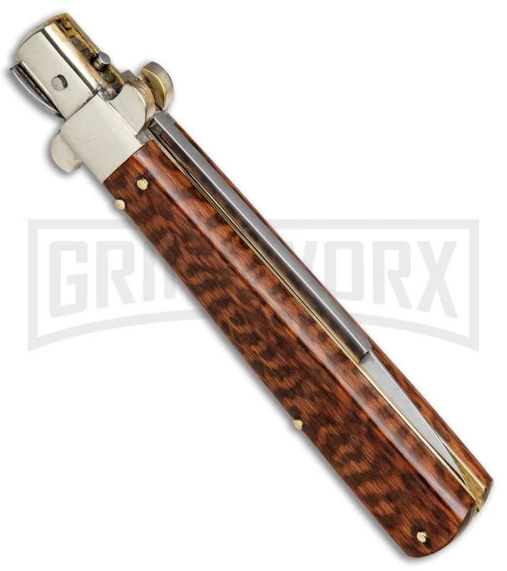 AGA Campolin 11" Frosolone Snake Wood Stiletto Automatic Knife - Bayonet 5 AGA Campolin 11" Frosolone Snake Wood Stiletto Automatic Knife - Bayonet - Image 3