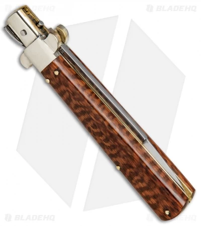 AGA Campolin 11" Frosolone Bayonet Stiletto Automatic Snake Wood (5" Satin) 5 AGA Campolin 11" Frosolone Bayonet Stiletto Automatic Snake Wood (5" Satin) - Image 3