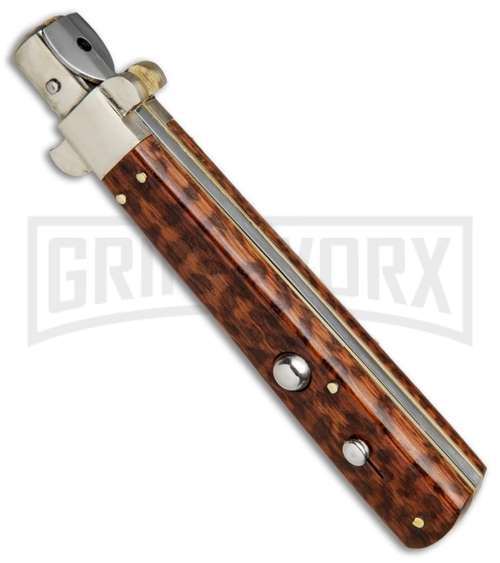 AGA Campolin 11" Frosolone Snake Wood Stiletto Automatic Knife - Bayonet 4 AGA Campolin 11" Frosolone Snake Wood Stiletto Automatic Knife - Bayonet - Image 2