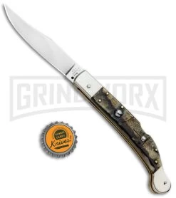 AGA Campolin Sahara Ram Horn Italian Stiletto Automatic Knife - Mirror Plain 11 AGA Campolin Sahara Ram Horn Italian Stiletto Automatic Knife - Mirror Plain -Professional Knife Discount Store Aga Campolin 9in Sahara Italian Stiletto Auto Ram Horn Mirror BHQ 90703 jr bottlecap large