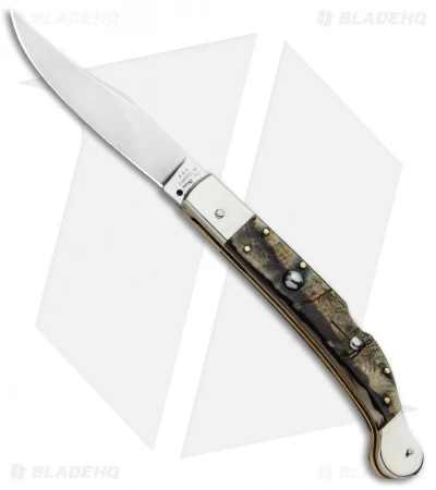 AGA Campolin 9" Sahara Italian Stiletto Automatic Knife Ram Horn (3.8" Mirror) 3 AGA Campolin 9" Sahara Italian Stiletto Automatic Knife Ram Horn (3.8" Mirror)