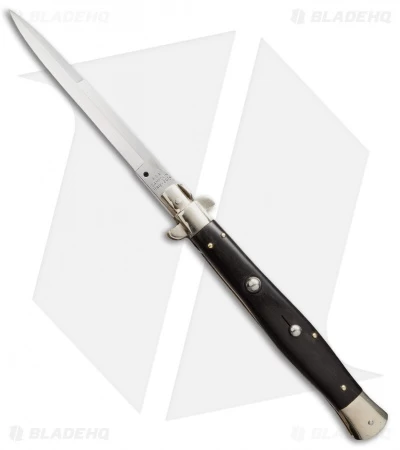 AGA Campolin 13" Automatic Knife Ebony Wood Italian Stiletto (Bayonet Plain) 3 AGA Campolin 13" Automatic Knife Ebony Wood Italian Stiletto (Bayonet Plain)