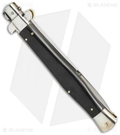 AGA Campolin 13" Picklock Automatic Italian Stiletto Ebony Wood (6" Satin Bayo) 6 AGA Campolin 13" Picklock Automatic Italian Stiletto Ebony Wood (6" Satin Bayo) -Professional Knife Discount Store aga 13in picklock ebony bayo side cm