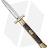 AGA Campolin 13" Bat Swinguard Automatic Brass/Stag Horn (5.75" Satin Bayonet) -Professional Knife Discount Store aga 13in swing bat stag bayo brass cm