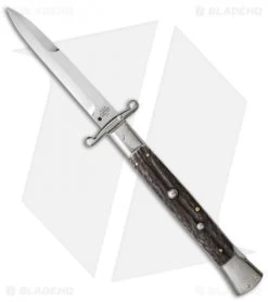AGA Campolin 13" Swinguard Automatic Knife Stag (5.75" Satin Bayo)