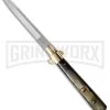 AGA Campolin 13" Italian Frosolone Brazilian Horn Automatic Knife - Bayonet 1 AGA Campolin 13" Italian Frosolone Brazilian Horn Automatic Knife - Bayonet -Professional Knife Discount Store aga 13inch brazillian frosolone brass jm large