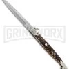 A.G.A. Campolin 16" Stag Horn Sicilian Ring Pull Automatic Knife - Bayonet 2 A.G.A. Campolin 16" Stag Horn Sicilian Ring Pull Automatic Knife - Bayonet -Professional Knife Discount Store aga 16 stag sicilian ring large