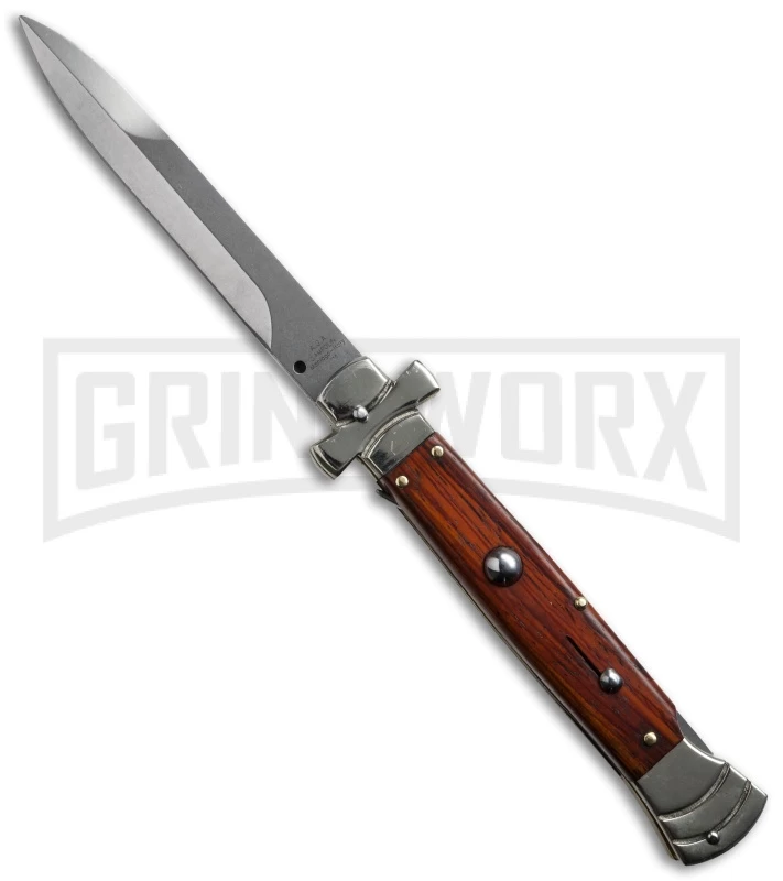 A.G.A. Campolin 9" Maltese Cross Stiletto Cocobolo Automatic Knife - Bayonet 3 A.G.A. Campolin 9" Maltese Cross Stiletto Cocobolo Automatic Knife - Bayonet