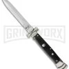 A.G.A. Campolin 9" Maltese Cross Stiletto Ebony Wood Automatic Knife - Dagger