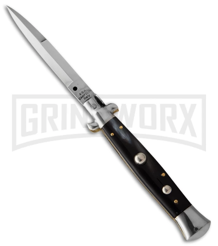 AGA Campolin 10" Brazilian Horn Picklock Stiletto Automatic Knife -Bayonet 3 AGA Campolin 10" Brazilian Horn Picklock Stiletto Automatic Knife -Bayonet
