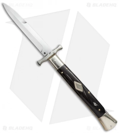 AGA Campolin 13" Bat Swinguard Automatic Buffalo Horn (5.75" Satin Bayonet) 3 AGA Campolin 13" Bat Swinguard Automatic Buffalo Horn (5.75" Satin Bayonet)