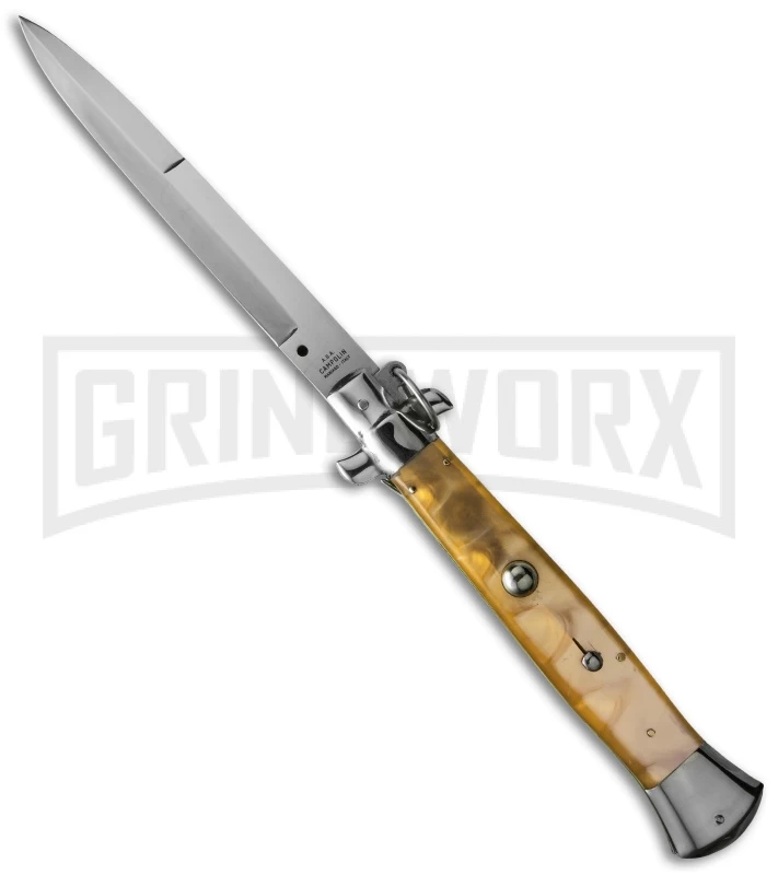 AGA Campolin 15" Italian Stiletto Gold Ring Pull Automatic Knife - Bayonet 3 AGA Campolin 15" Italian Stiletto Gold Ring Pull Automatic Knife - Bayonet