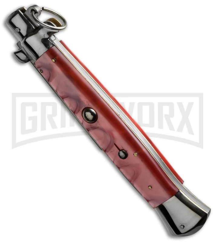 AGA Campolin 15" Italian Stiletto Pink Ring Pull Automatic Knife - Bayonet 4 AGA Campolin 15" Italian Stiletto Pink Ring Pull Automatic Knife - Bayonet - Image 2