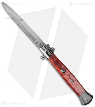 AGA Campolin 15" Ring Pull Automatic Italian Stiletto Pink (7" Satin Bayo) 2 AGA Campolin 15" Ring Pull Automatic Italian Stiletto Pink (7" Satin Bayo)