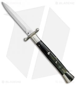 AGA Campolin 13" Swinguard Automatic Knife Dark Horn (5.75" Satin Dagger)