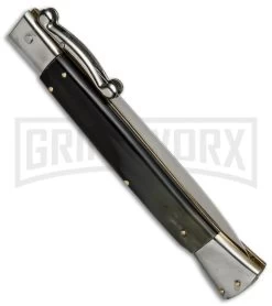 AGA Campolin 13" Dark Horn Italian Swinguard - Satin Dagger 7 AGA Campolin 13" Dark Horn Italian Swinguard - Satin Dagger -Professional Knife Discount Store aga campolin stiletto 13in swing dark horn dagger BP 18155 dl side large