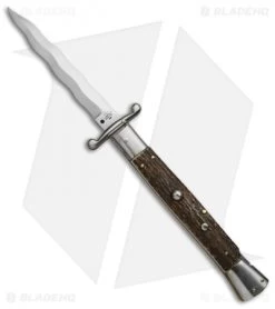 AGA Campolin 13" Swinguard Automatic Knife Stag Horn (5.75" Satin Kris)