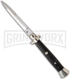 A.G.A. Campolin 15" Italian Stiletto Dark Horn Automatic Knife - Bayonet