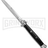 A.G.A. Campolin 18" Italian Stiletto Black Ring Pull Automatic Knife - Bayonet