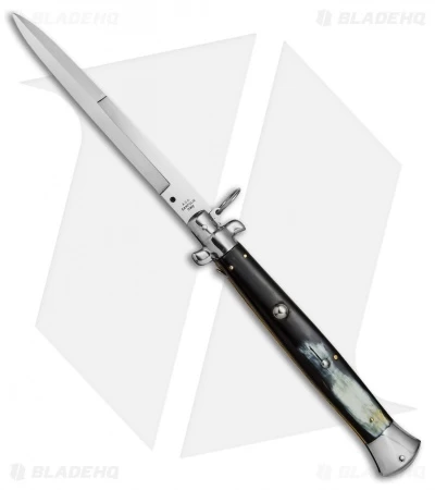 AGA Campolin 18" Ring Pull Automatic Knife Brazilian Horn (8" Satin Bayo) 3 AGA Campolin 18" Ring Pull Automatic Knife Brazilian Horn (8" Satin Bayo)