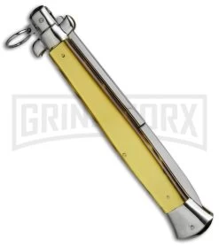 A.G.A. Campolin 18" Italian Stiletto Gold Ring Pull Automatic Knife - Bayo 7 A.G.A. Campolin 18" Italian Stiletto Gold Ring Pull Automatic Knife - Bayo -Professional Knife Discount Store aga champolin 18in stiletto gold bayo BP 18400 er side large