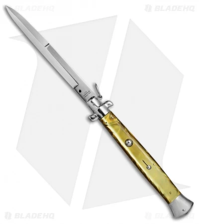 AGA Campolin 18" Ring Pull Automatic Italian Stiletto Gold (8" Satin Bayo) 3 AGA Campolin 18" Ring Pull Automatic Italian Stiletto Gold (8" Satin Bayo)