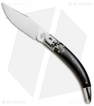 AGA Campolin Diana Lever Lock Automatic Knife Dark Horn (3.75" Satin) 3 AGA Campolin Diana Lever Lock Automatic Knife Dark Horn (3.75" Satin)