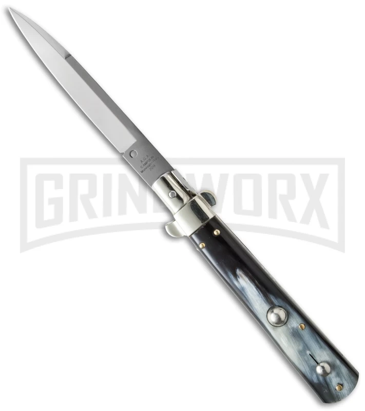 AGA Campolin 10" Italian Frosolone Dark Horn Automatic Knife - Bayonet 3 AGA Campolin 10" Italian Frosolone Dark Horn Automatic Knife - Bayonet