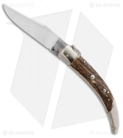 AGA Campolin Catalana Ring Pull Automatic Knife Stag Horn (4.5" Satin)