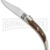 A.G.A. Campolin Catalana Ring Pull Stag Automatic Knife - Polish Plain