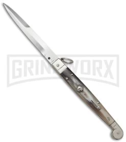 A.G.A. Campolin 9" Sicilian Ring Pull Brazilian Horn Automatic Knife - Bayonet